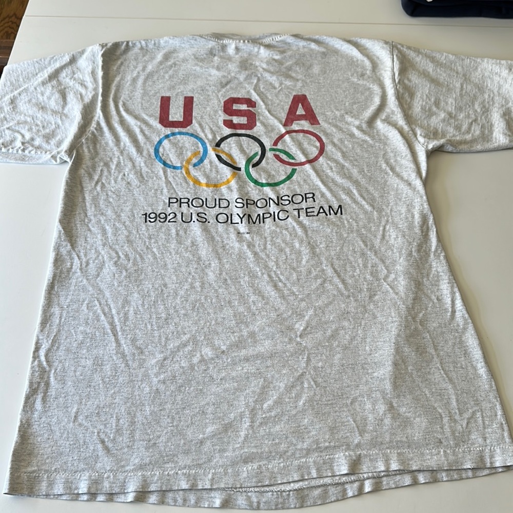 Men’s Vintage 1992 Single Stitch Ray Ban l Olympic Gray  Short Sleeve Tee sz XL